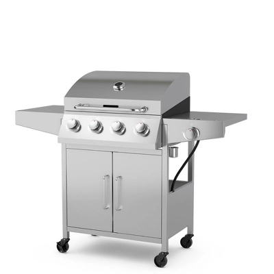 Costway 5-Burner Propane Gas BBQ Grill WithSide Burner,Thermometer,Prep Table 50000 BTU - Image 9