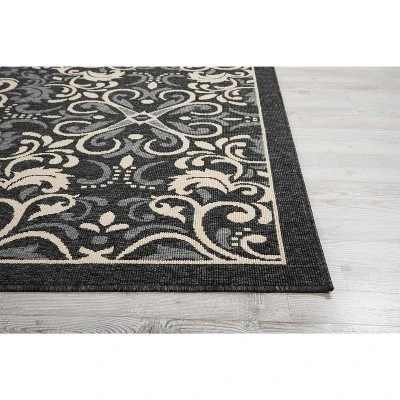 Nourison Caribbean CRB12 Charcoal Indoor/Outdoor Area Rug - Image 4