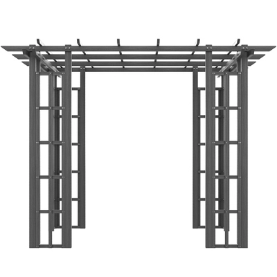 Outsunny 9' X 9' Vinyl Flat Top Pergola, Grape Trellis Outdoor Gazebo, For Garden, Patio, Backyard, Deck - Image 4