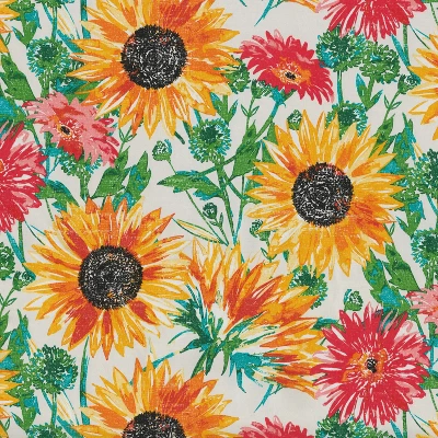 25" Outdoor/Indoor Floor Pillow Sunflowers Sunburst Yellow - Pillow Perfect - Image 3