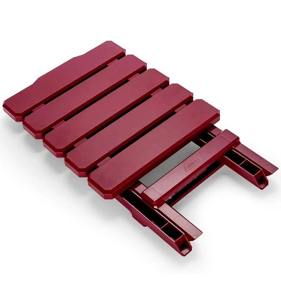 Camco 51684 Portable Indoor Outdoor Camping Picnic Beach Pool Regular Adirondack Plastic Resin Folding Side Table, Red - Image 4