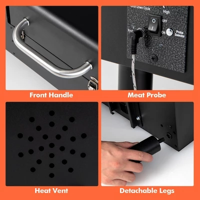 Costway Electric Wood Pellet Grill And Smoker Tabletop W/ Temperature Probe - Image 7