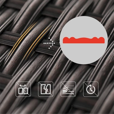 6pc Outdoor Rattan Wicker Sectional Sofa Set - Blue - Captiva Designs - Image 8