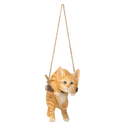 Design Toscano Orange Tabby Kitty On A Perch Hanging Cat Sculpture - Multicolored - Image 5