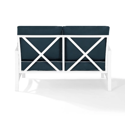 Kaplan Loveseat White/Navy - Crosley - Image 3
