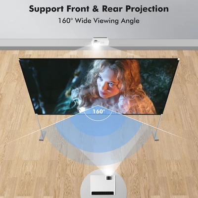 Costway 100'' Projector Screen W/ Stand 16:9 HD 4K Indoor Outdoor Projection Movie Screen - Image 3
