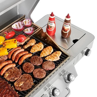 4-Burner Propane Stainless Steel Gas Grill With ClearView Lid Model 41847NG - Monument Grills - Image 7