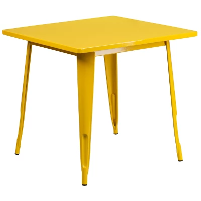 Merrick Lane Nash 31.5" Square Metal Table For Indoor And Outdoor Use - Image 17