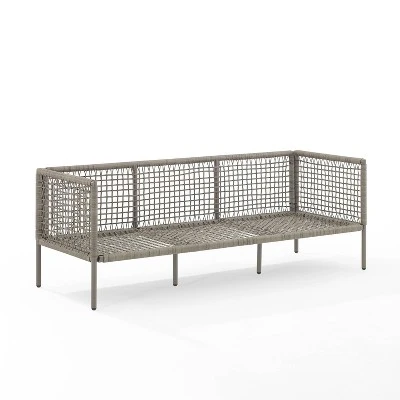 Cali Bay Outdoor Wicker Sofa - Taupe/Light Brown - Crosley - Image 7