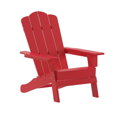 Emma And Oliver Set Of 4 Adirondack Chairs With Cup Holders, Weather Resistant HDPE Adirondack Chairs - Image 13