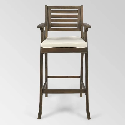 Hermosa 4pk Acacia Wood Patio Barstools - Christopher Knight Home - Image 4