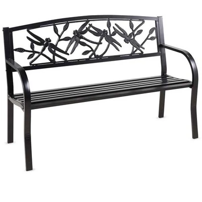 Plow & Hearth Metal Blooming Garden Bench - Image 3