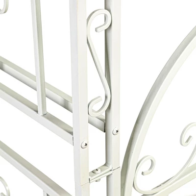 Evergreen Montebello Iron Garden Arbor, White- 53 X 84 X 23 Inches Fade And Weather Resistant Outdoor Decor - Image 8