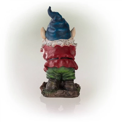 15" Polyresin Gnome Smiling Statue - Alpine Corporation - Image 4