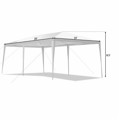 Costway 10'x20' Canopy Tent Heavy Duty Wedding Party Tent 4 Sidewalls W/Carry Bag - Image 2
