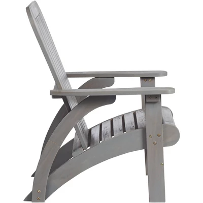 Teal Island Designs Dylan Gray Wash Wood Porch Or Patio Adirondack Chairs Set Of 2 - Image 3