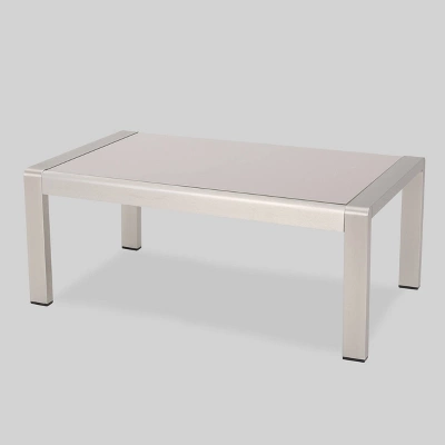 Cape Coral 2pc Aluminum Patio Loveseat & Coffee Table Set - Light Teal - Christopher Knight Home - Image 3