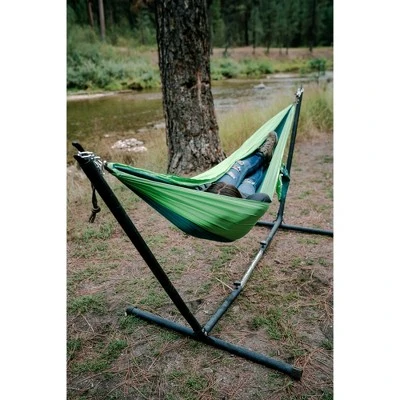 Stansport Newport 2 Person Traveler Backpack Nylon Hammock 108" X 57" Green/Teal - Image 5