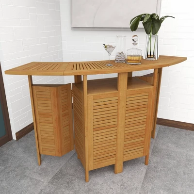 Patio Bar Table Teak - Olivia & May - Image 9