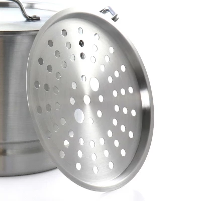 Gibson Home Breton 3 Piece Aluminum Stockpot With Steamer And Lid - Image 2