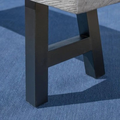 Lido Concrete Patio Dining Bench - Gray - Christopher Knight Home - Image 2