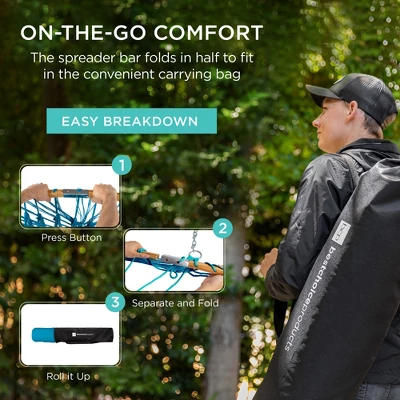 Best Choice Products 2-Person Woven Polyester Outdoor Caribbean Hammock W/ Curved Bamboo Spreader Bar - Image 4