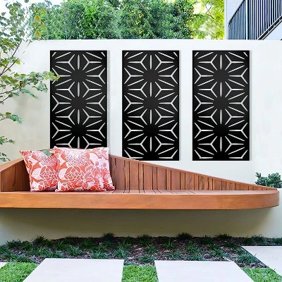 NewTown Decorative Outdoor Privacy Screen Panels, Metal Laser Cut Privacy Screen Decorative Patio Metal Fence For Outdoor Indoor Decor-The Pop Home - Image 4