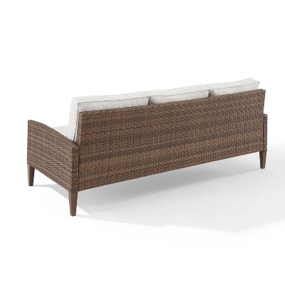 Capella Outdoor Wicker Sofa - Cream/Brown - Crosley - Image 7