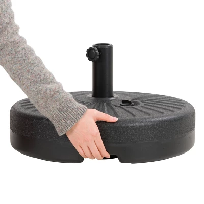 48.9lbs Umbrella Base With Steel-Lined Attachment Piece Gray - CorLiving - Image 3