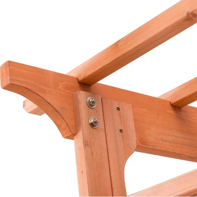 Costway Arbor Over 7FT High Wooden Garden Arch Trellis Pergola Outdoor Patio Plant - Image 7