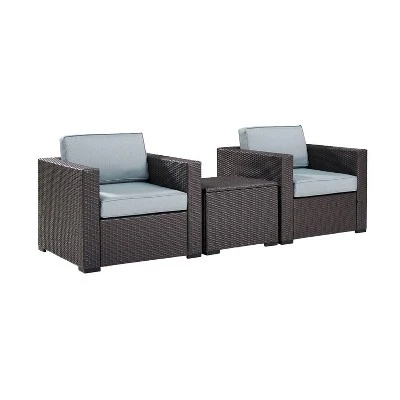 Biscayne 3pc Outdoor Wicker Seating Set - Mist - Crosley - Image 2