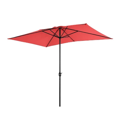 10 ' X 6.6' Rectangular Outdoor Patio Market Umbrella With Straight Crank - Captiva Designs - Image 11