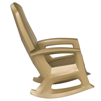 Semco Rockaway Heavy-Duty Outdoor Rocking Chair W/Low Maintenance All-Weather Porch Rocker & Easy Assembly For Deck And Patio, Taupe (2 Pack) - Image 4