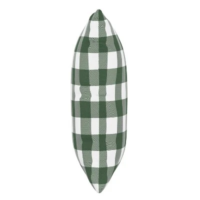 Classic Gingham Outdoor Throw Pillow Evergreen - Skyline Furniture