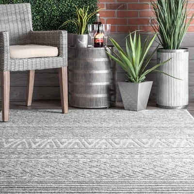 NuLOOM Kamryn Bohemian Striped Indoor And Outdoor Area Rug - Image 7
