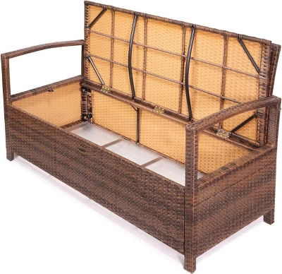 Barton Deck Box W/Seat Cushion Outdoor Patio Storage Bench Shed Cabinet - Image 2