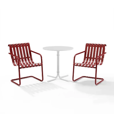 Gracie 3pc Outdoor Metal Bistro Set With Table & 2 Armchairs - Crosley - Image 5