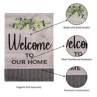 Evergreen Wood Grain Welcome Garden Burlap Flag 12.5 X 18 Inches Indoor Outdoor Decor - Image 4