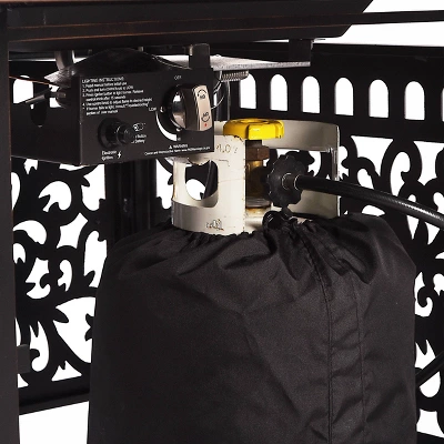 Oakland Living 5pc Deep Seating Swivel Aluminum Outdoor Patio Fire Pit Dining Set Copper - Image 9