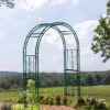 Evergreen Montebello Iron Garden Arbor, Forest Green- 53 X 84 X 23 Inches Fade And Weather Resistant Outdoor Decor