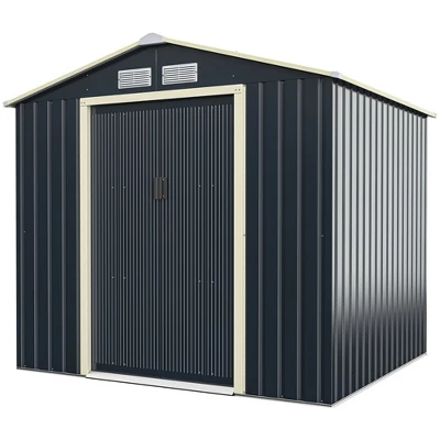 Costway Outdoor Tool Storage Shed Large Utility Storage House W/ Sliding Door - Image 12