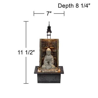John Timberland Namaste Buddha Zen Waterfall Indoor Tabletop Water Fountain With LED Light 11 1/2" For Table Office Desk Home Bedroom Meditation - Image 5