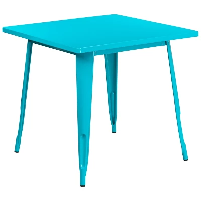 Merrick Lane Nash 31.5" Square Metal Table For Indoor And Outdoor Use - Image 11