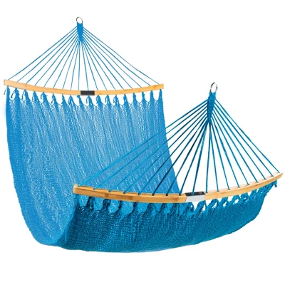 Best Choice Products 2-Person Woven Polyester Outdoor Caribbean Hammock W/ Curved Bamboo Spreader Bar - Image 7