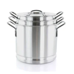 Gibson Home Breton 3 Piece Aluminum Stockpot With Steamer And Lid