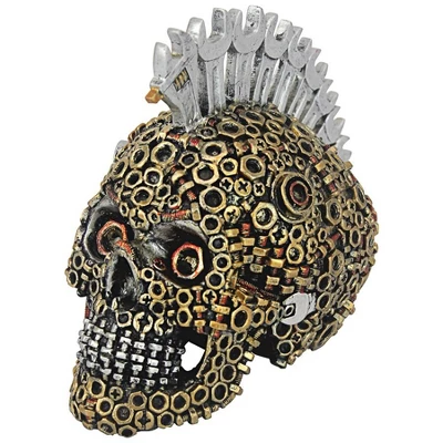 Design Toscano Gear Head Nuts And Bolts Motor Skull Statue - Image 2