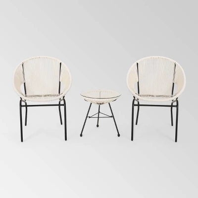 Nusa 3pc Faux Rattan Chat Set - Christopher Knight Home - Image 7