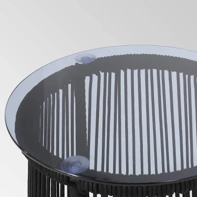 Moonstone 3pc Rope Weave Modern Chat Set - Black - Christopher Knight Home - Image 5