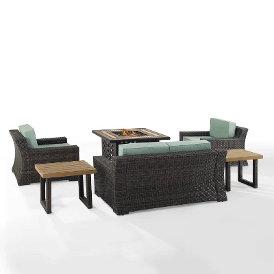 Beaufort 6pc Outdoor Wicker Conversation Set - Crosley - Image 2