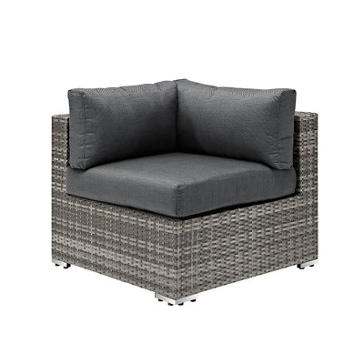 4pc Metal Multi-Shade Rattan Sectional - Gray - Saracina Home - Image 4